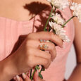 Forget Me Not Floral Diamond Ring,,hi-res view 2