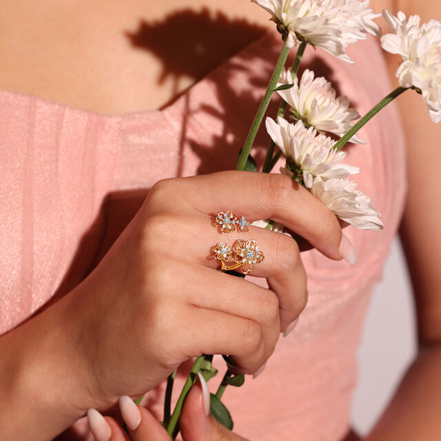 Forget Me Not Floral Diamond Ring,,hi-res image number null