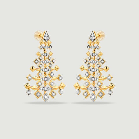 Dramatic Tiered Diamond Drop Earrings