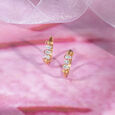 Bold Luxe Gold & Diamond Hoop Earrings,,hi-res view 1