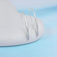 Fluid Gleaming Silver Hoop Earrings,,hi-res view 1