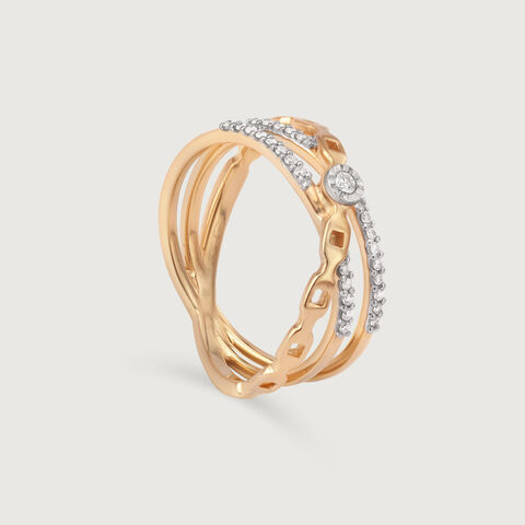 Harmony Crossover 14KT Gold & Diamond Ring