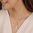 Starlit Glistening 14KT Diamond and Pearl Pendant,,hi-res view 2