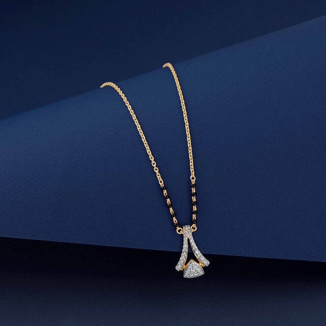 Elegant Sculptural Diamond Mangalsutra,,hi-res image number null