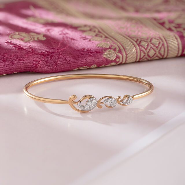Paisley Paradise Gold and Diamond Bangle,,hi-res image number null