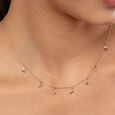 Dainty Floral Gold & Diamond Necklace,,hi-res view 2