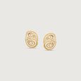 Paisley Duo Gold Stud Earrings,,hi-res view 3