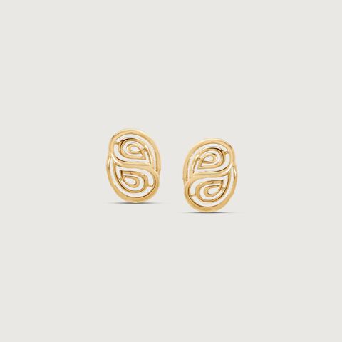 Paisley Duo Gold Stud Earrings