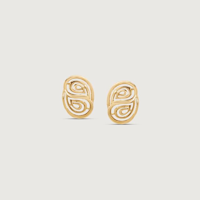 Paisley Duo Gold Stud Earrings,,hi-res image number null