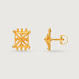 Whirls of Warli 22KT Gold Stud Earrings,,hi-res view 4