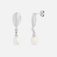 Whispering Pearl Silver Drop Earrings,,hi-res view 4