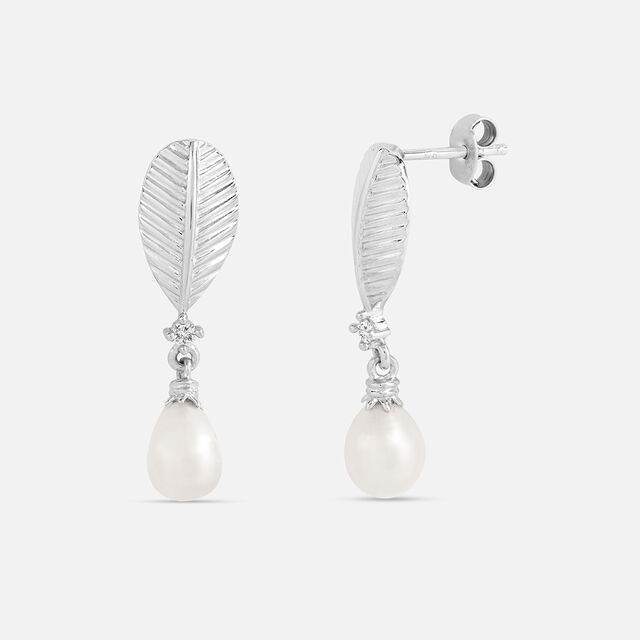 Whispering Pearl Silver Drop Earrings,,hi-res image number null