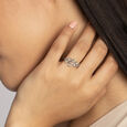 Playful Petals Silver Finger Ring,,hi-res view 2
