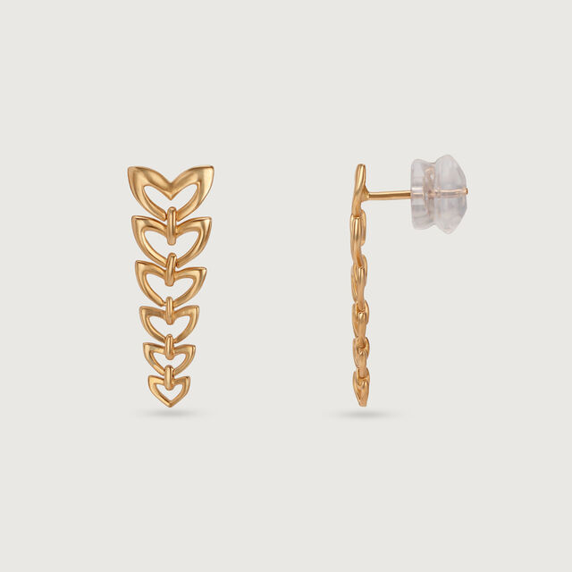 Cascade of Hearts 14KT Yellow Gold Drop Earrings,,hi-res image number null