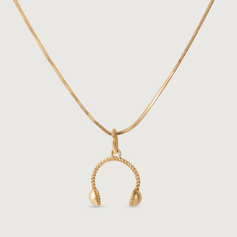 Headphone Charm Gold Pendant