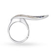 Silver Ring For Women In Single Wing Design Embellished With Multi-Coloured Mother Of Pearls,,hi-res view 3