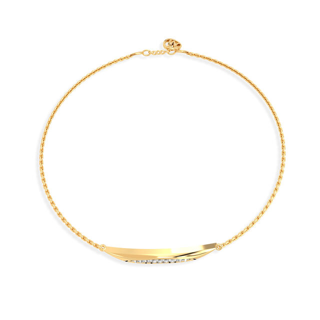 Leaf Blade Yellow Gold Bracelet,,hi-res view 2