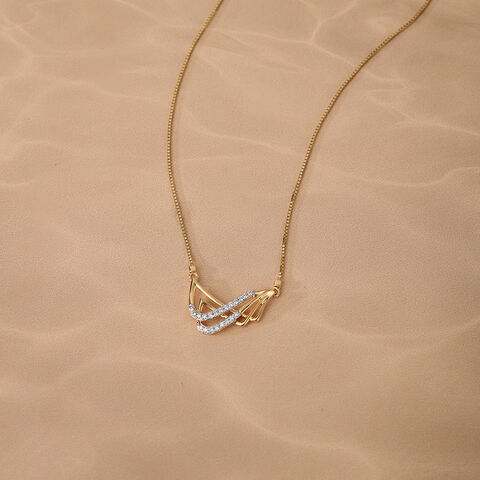 Oceans Rhythm 14 Kt Gold & Diamond Pendant with Chain
