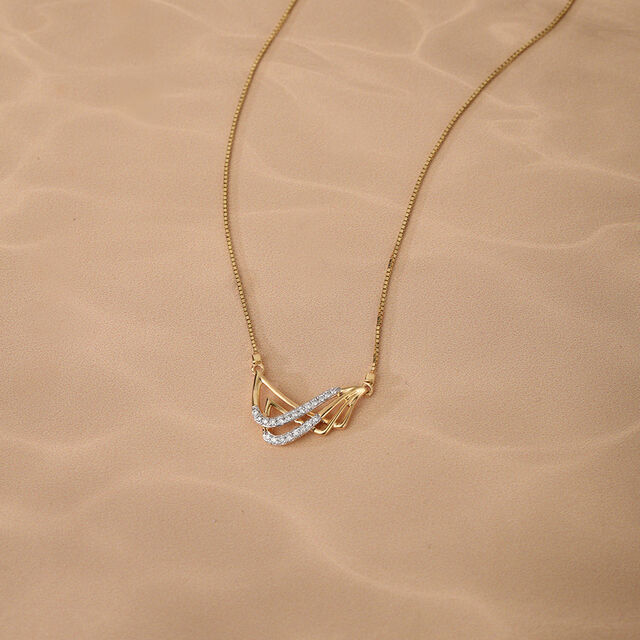 Oceans Rhythm 14 Kt Gold & Diamond Pendant with Chain,,hi-res image number null