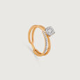 Halo Twist Gold & Diamond Finger Ring,,hi-res view 3