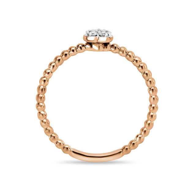 14kt Rose Gold Heart Shaped Diamond Ring,,hi-res image number null