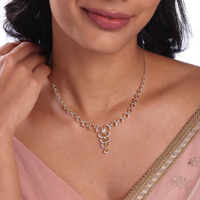Delicate Bowtie Gold & Diamond Necklace,,hi-res image number null
