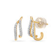 14Kt Yellow Gold Dotted Delight Diamond Hoop Earring,,hi-res view 3