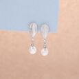 Whispering Pearl Silver Drop Earrings,,hi-res view 1