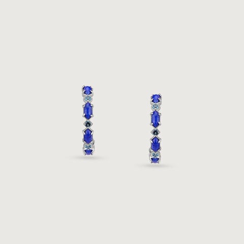 Bold Artistic Silver Hoop Earrings