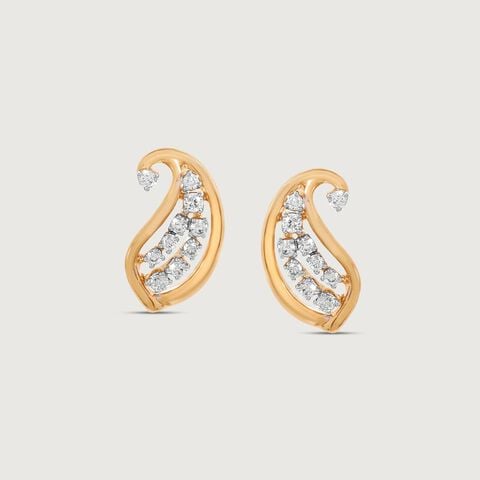 Glow Paisley Diamond Stud Earrings