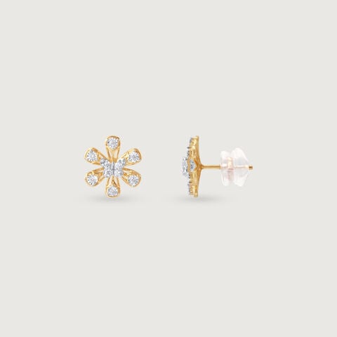 Floral Flutter Diamond Stud Earrings