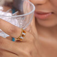 Amber Aura 14KT Diamond & Citrine Finger Ring,,hi-res view 2
