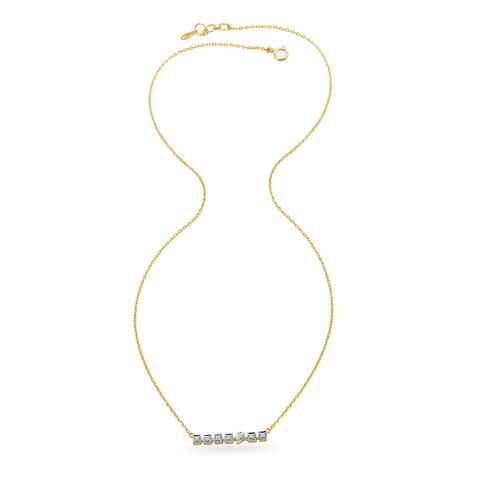 Morse Code Gold & Diamond Necklace