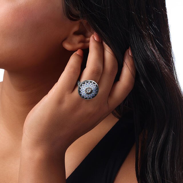 Mosaic Shine Silver Ring,,hi-res image number null