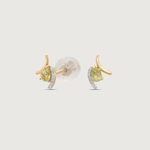 Gentle Arc Diamond Stud Earrings