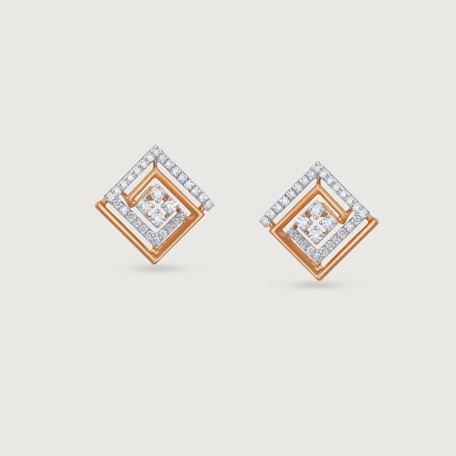 Glam Grid Diamond Earrings,,hi-res image number null