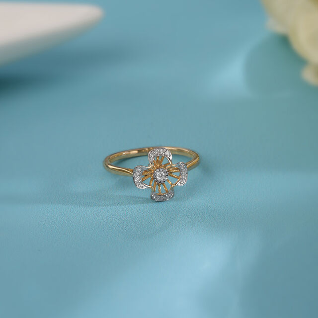 Sparkling Petals 14KT Gold & Diamond Ring,,hi-res image number null