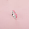 Pink Edge Silver Finger Ring,,hi-res view 1