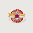 Red Elixir 14KT Ruby & Diamond  Finger Ring,,hi-res view 4