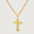 Letter Perfect 'T' Gold Pendant,,hi-res view 4