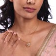 Ornate Bloom Gold & Diamond Necklace,,hi-res view 2