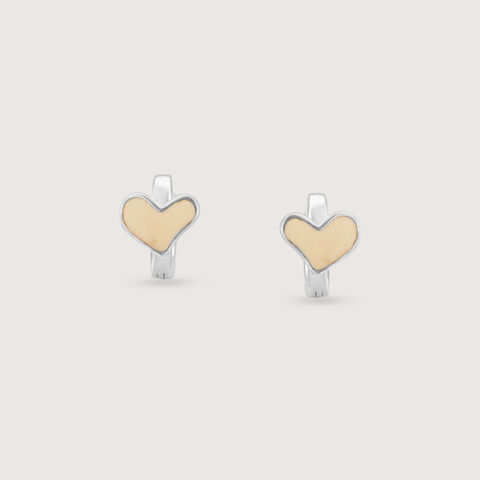 Soft Heart Silver Hoop Earrings