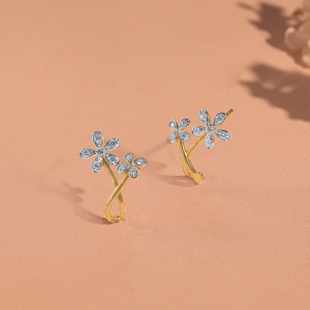 Springtime Sparkle Diamond Hoop Earrings,,hi-res image number null