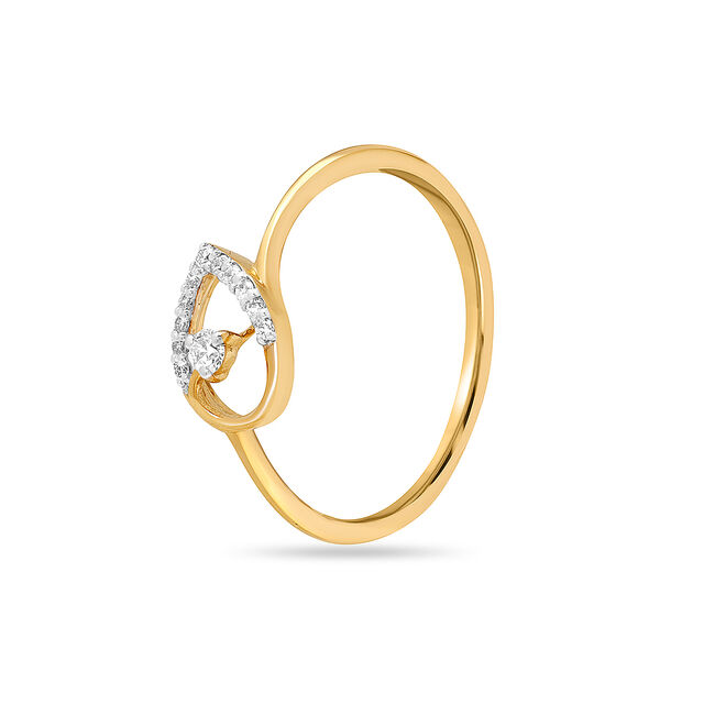18KT Yellow Gold Leafy Radiance Diamond Ring,,hi-res view 1