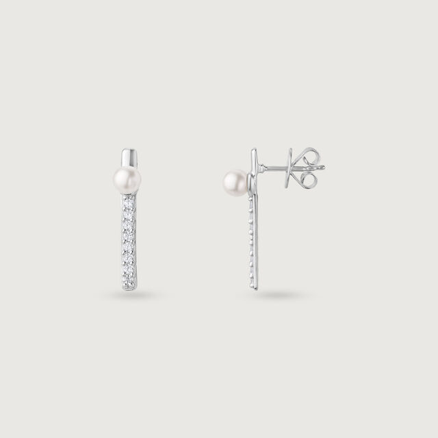 Lustre Line Silver Stud Earrings,,hi-res image number null