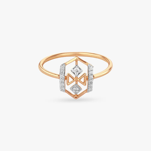 Geometric Gleam Diamond Ring alternate view 1