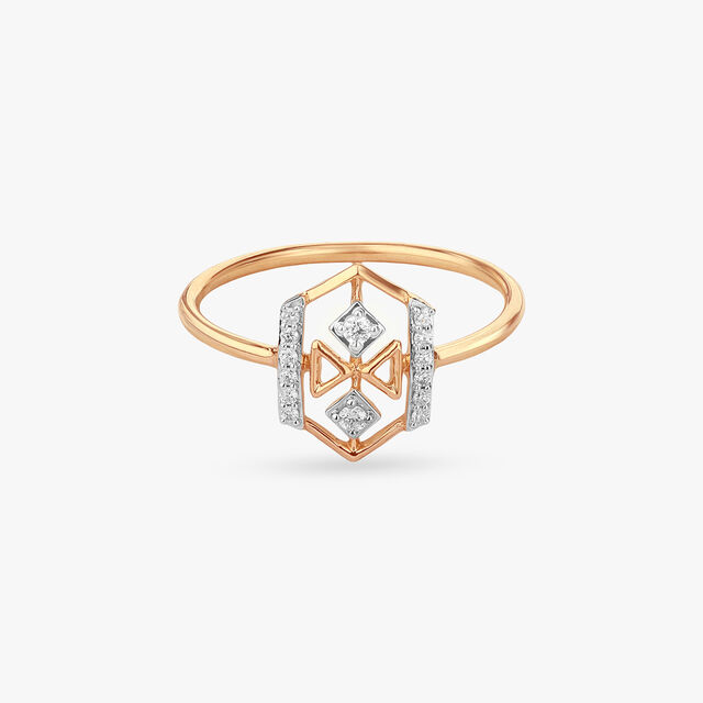 Geometric Gleam Diamond Ring,,hi-res image number null