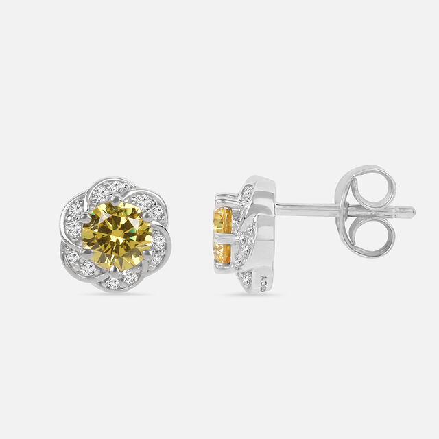 Sunlit Grace Silver Stud Earrings,,hi-res image number null