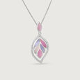 Mother of Pearl Pastel Silver Pendant,,hi-res view 3