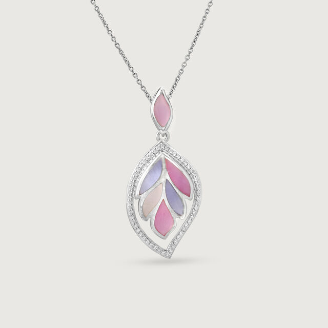 Mother of Pearl Pastel Silver Pendant,,hi-res image number null